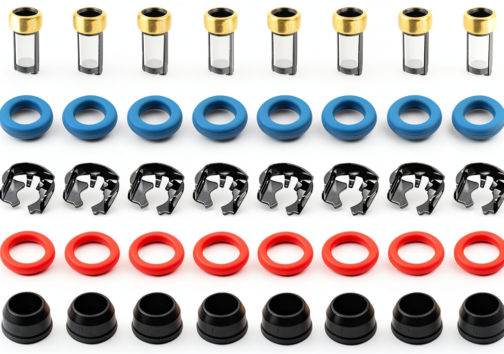 Technician installing Haneex fuel injector repair kit in a garage