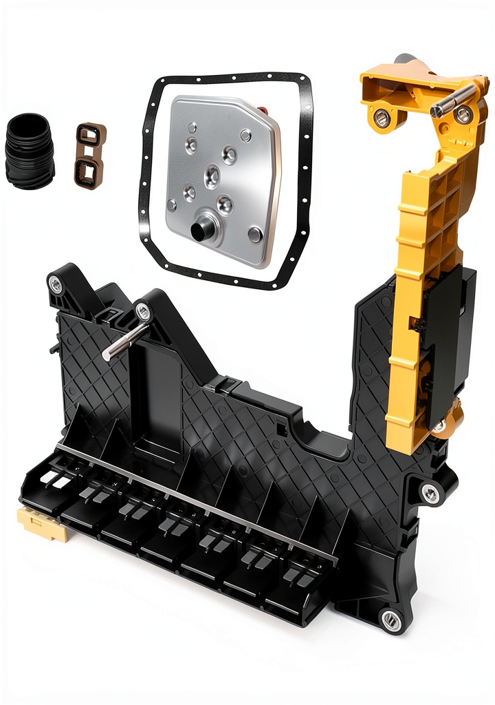 Installing LUKYUCHA Transmission Conductor Plate 6R80 Chrome on a wooden workbench