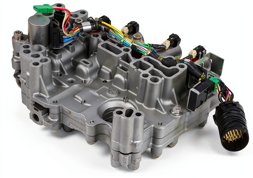 Installing ZuneXino Metal CVT Transmission Valve Body for Nissan Sentra on a wooden workbench