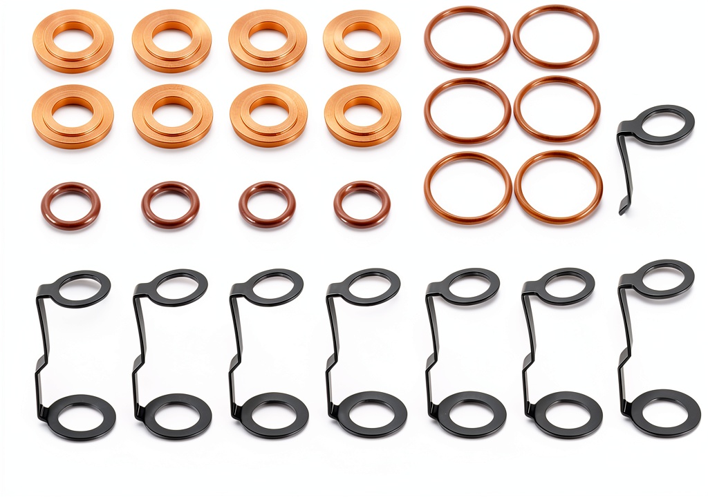 johntruck Duramax LB7 fuel injector kit components laid out on a workbench