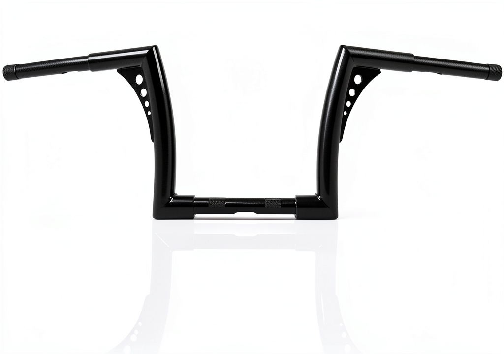 AIRCMT Batwing Handlebar installed on a Harley Softail front view