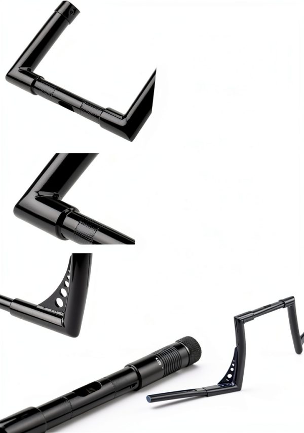 Harley Batwing Handlebar AIRCMT Gloss Black 10in Rise High-2