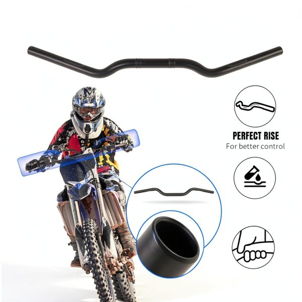 Motorcycle Handlebars DREAMIZER 1 Inch Chrome and Black Universal Fit-3