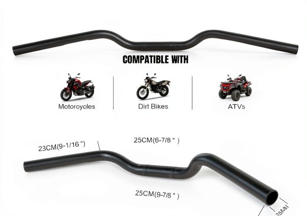 Motorcycle Handlebars DREAMIZER 1 Inch Chrome and Black Universal Fit-2