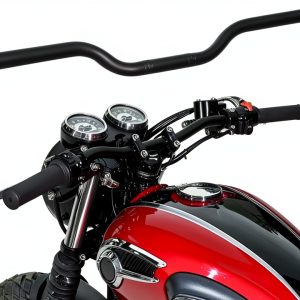 Motorcycle Handlebars DREAMIZER 1 Inch Chrome and Black Universal Fit-0