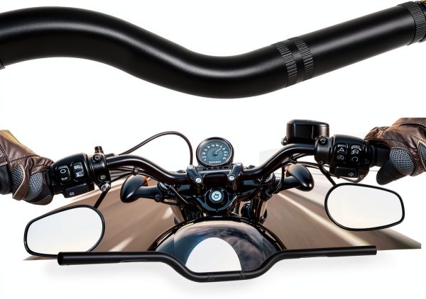 Motorcycle Handlebars DREAMIZER 1 Inch Chrome and Black Universal Fit-5