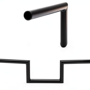 Custom Chrome CCI 6" Rise Z‑Bar Handlebar Gloss Black 4" Risers-0